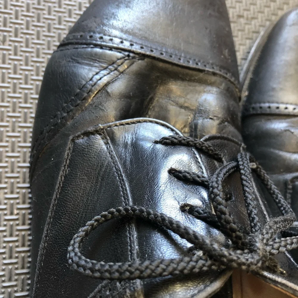 Bally Black Leather Men's Lace-Up Oxfords Trino, 13